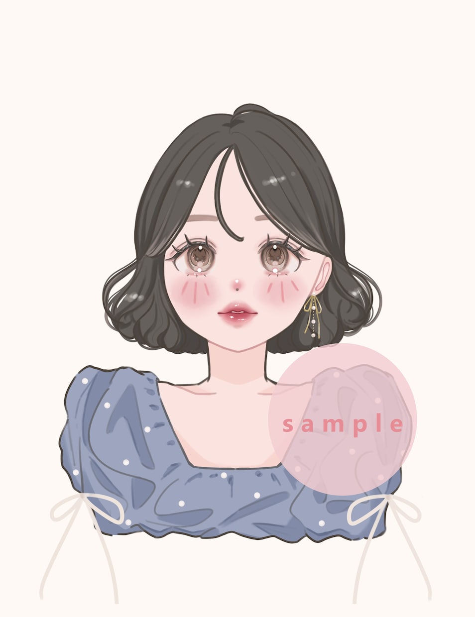 ふんわり淡い透明感ある女の子イラストを制作します あなたの好きな色で彩る、ふんわり透明感のある女の子。 イメージ1