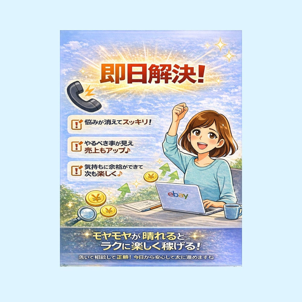 eBay輸出の不安を電話で今すぐ整理します 一人で悩む時間を、今日で終わらせませんか イメージ3