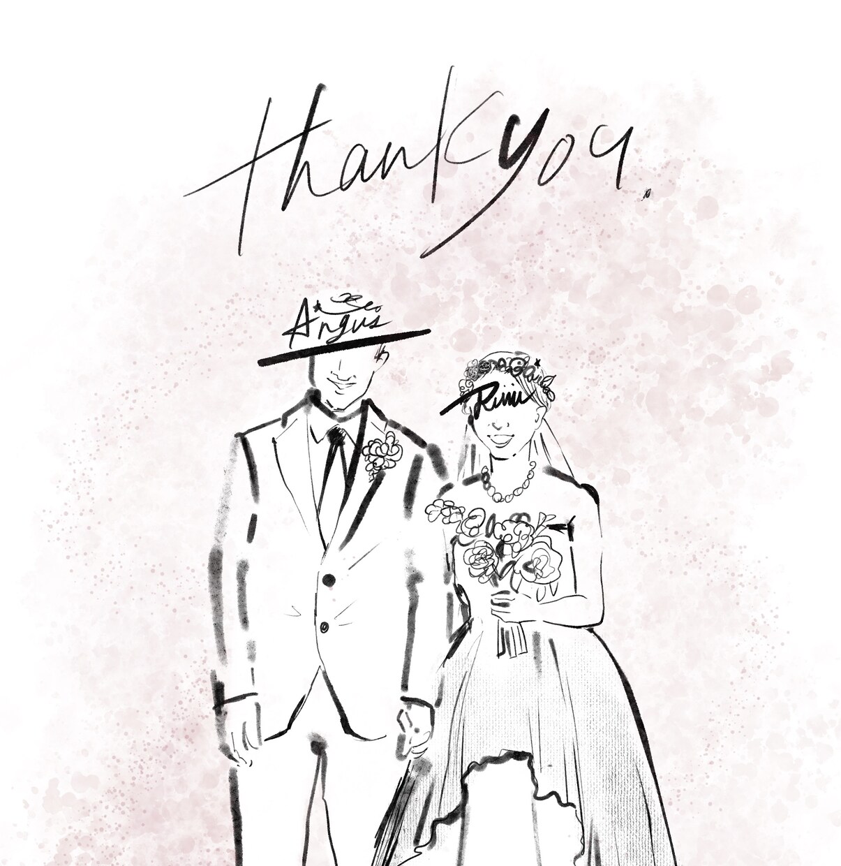 ヴィンテージ風♡モードなイラストを描きます お顔に名前を入れて他にはない特別な１枚を♪ イメージ1