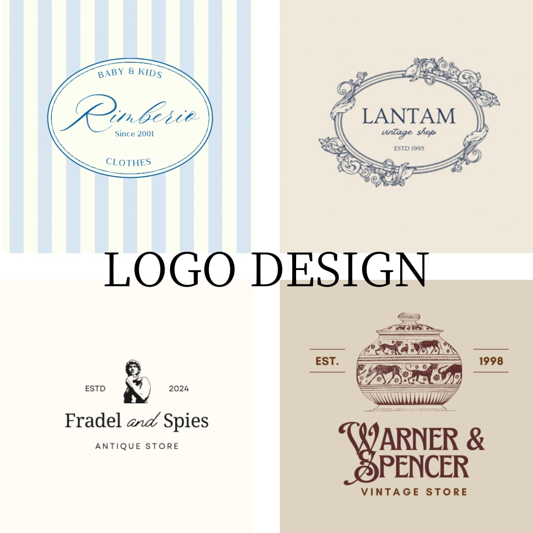 アンティーク・レトロ・海外風なロゴお作りします 商用利用OK！即納品！低価格！修正無制限！ イメージ1