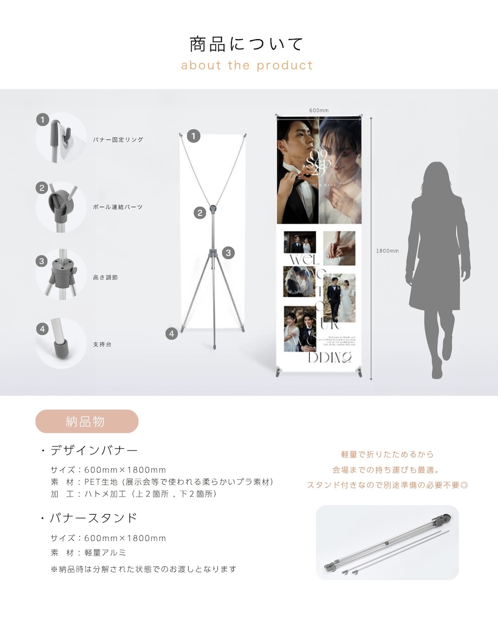 スタンド付◎ウエディングタペストリー作成します おふたりだけのオリジナルタペストリーを作成します◎ イメージ3
