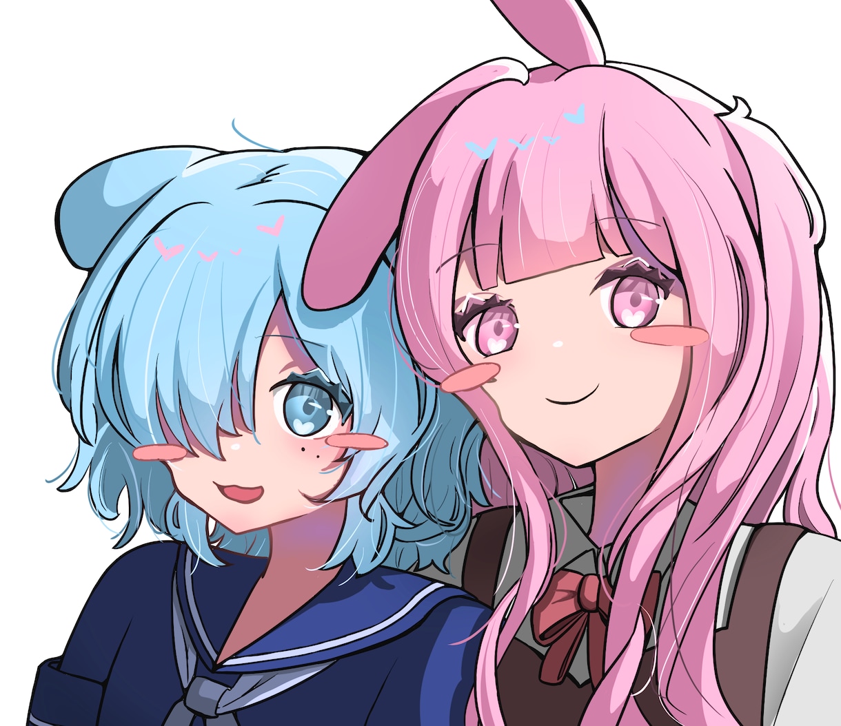 SNSでアイコンに使うイラストを描きます 普通のアイコンやペア画等を、可愛らしくポップな雰囲気で イメージ1