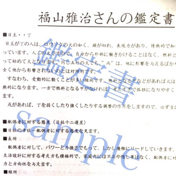 大ボリューム鑑定　占います 本格四柱推命で約3300文字の鑑定結果をお伝えします イメージ2