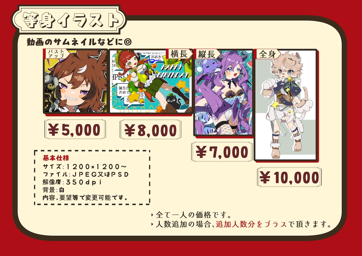 ポップで元気なイラストを提供致します アイコン/グッズイラスト/立ち絵/サムネイル等描きます イメージ2