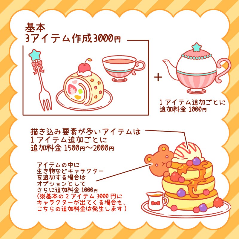 かわいい食べ物・雑貨のイラスト作成します グッズや、SNSアイコン、webやゲーム・動画素材などに！ イメージ2