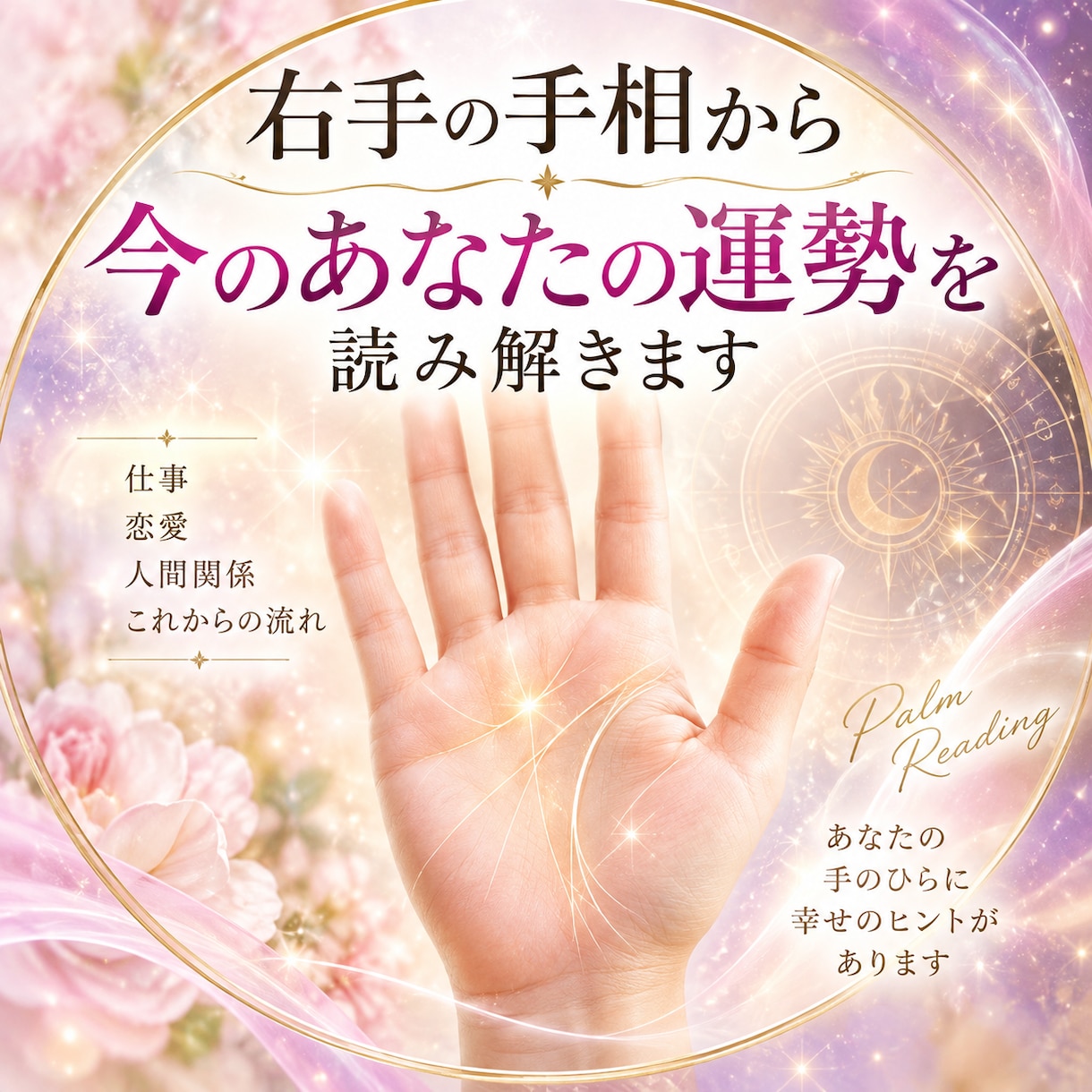 右手の手相から今のあなたの運勢を読み解きます 今のあなたの状態・仕事・恋愛これからの流れを手相から読みます イメージ1