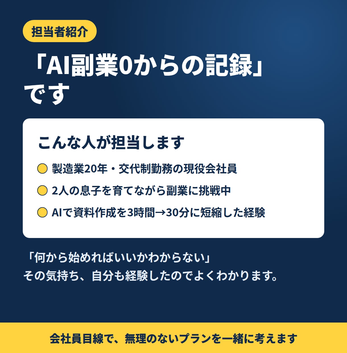 忙しい会社員向け｜AIで副業ジャンルを絞ります 製造業20年の現役会社員が、最初の一歩まで整理します イメージ4