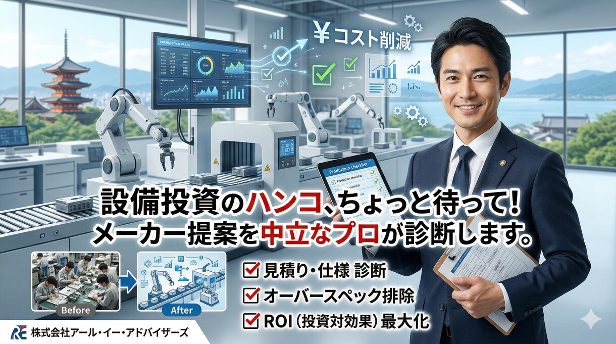 設備投資の見積り・仕様を中立プロが徹底診断します オーバースペック排除、コスト削減をサポート イメージ1