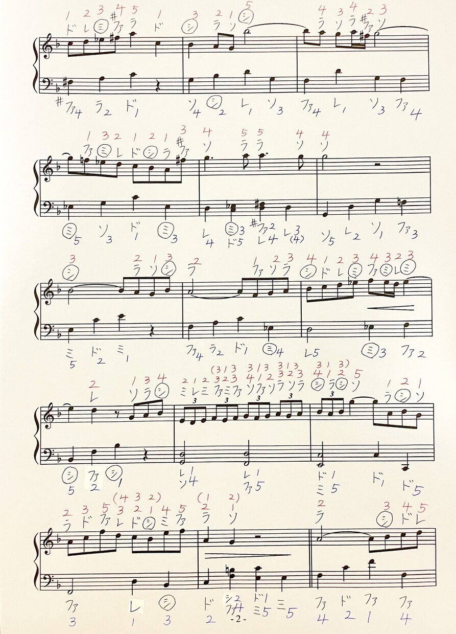 楽譜にドレミ・指番号・ペダル書き込みます 見やすい楽譜で楽しくピアノを弾けるように イメージ2