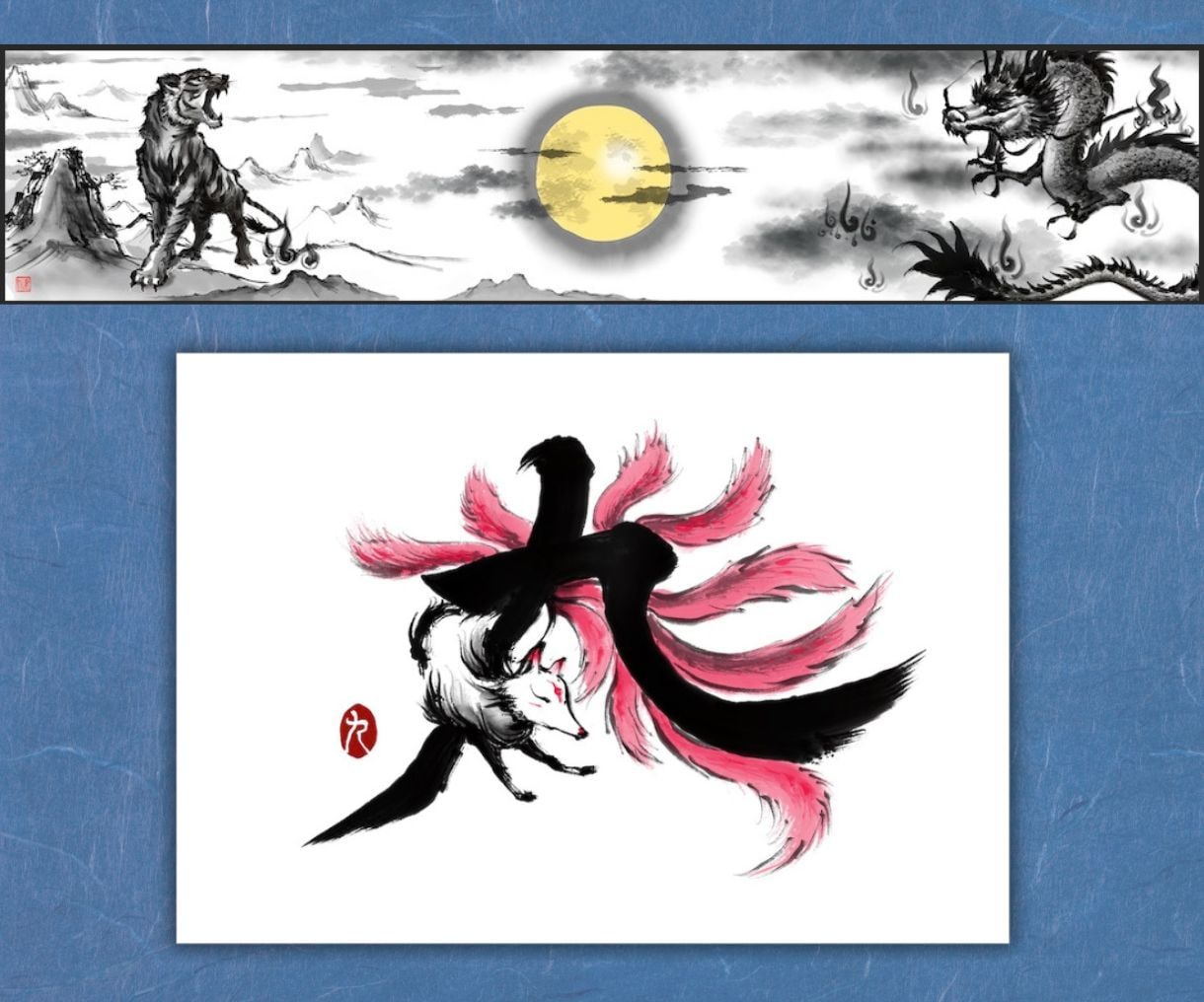 手描きでハイレベルの水墨画・墨絵を制作いたします オリジナル創作のため、著作権侵害の恐れがなく幅広くご利用可能 イメージ7