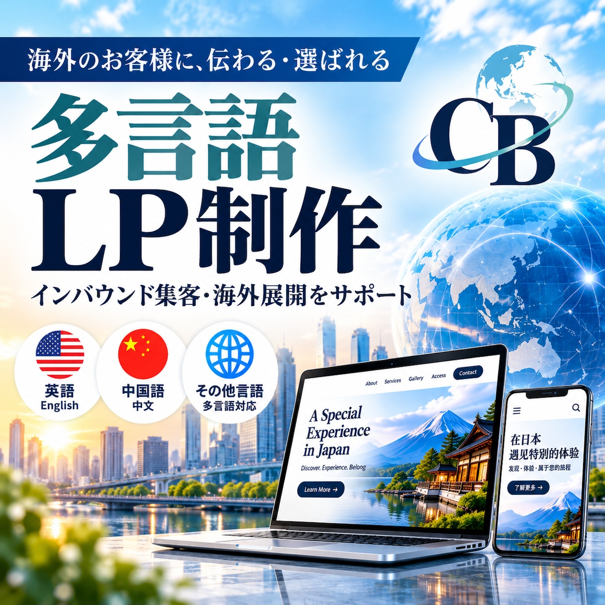 英語・中国語対応の多言語LPを制作します インバウンド集客・海外展開に向けたLP制作を支援 イメージ1