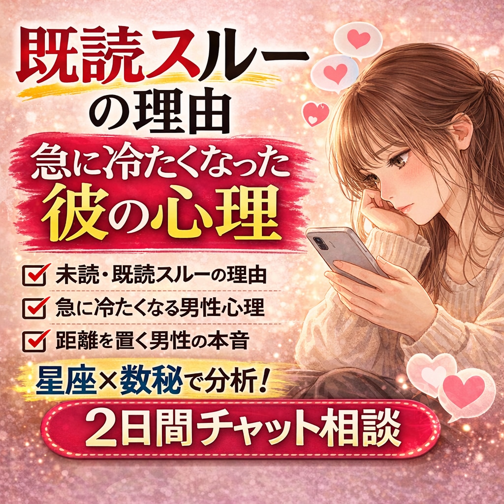 既読スルーの理由｜彼の気持ちを心理解析で分析します 男性心理を星と数秘で解説|待つ？動く？タイミングもアドバイス イメージ1