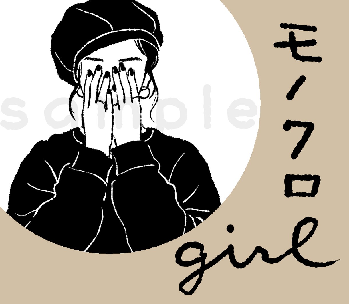 モノクロGIRL★SNSアイコン描きます ちょっとシックなレディースアイコン♡ イメージ6