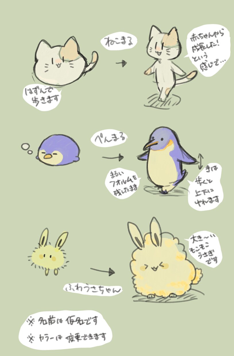 カット・チラシに！動物キャラクターお描きします イメージキャラクターのデザイン、イラスト制作が必要な方へ イメージ4