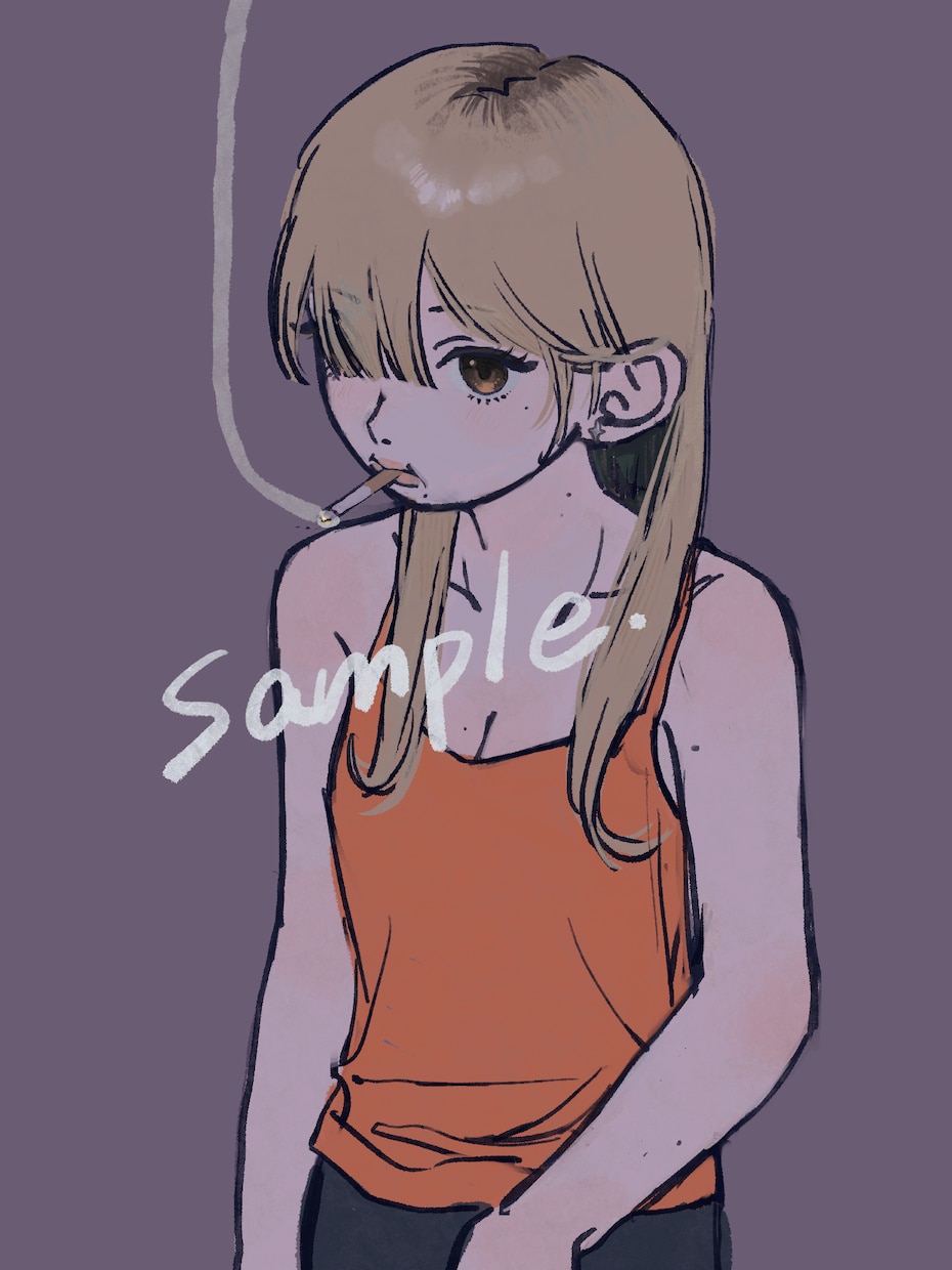 手描きタッチで雰囲気のあるイラストを制作します アイコンや立ち絵、グッズなどにいかがでしょうか イメージ2