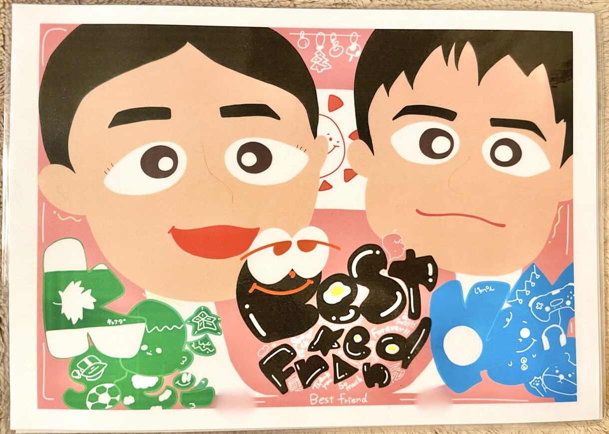 特徴を掴んだポップな似顔絵を特殊文字入りで描きます 他とは違う私だけのイラストフォント！自由なオーダーで感動を！ イメージ6