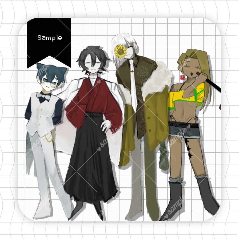 TRPGやゲーム SNS等｜可愛め立ち絵を描きます バストアップ〜立ち絵！差分可！キャラデザ可！可愛いめ絵柄です イメージ2
