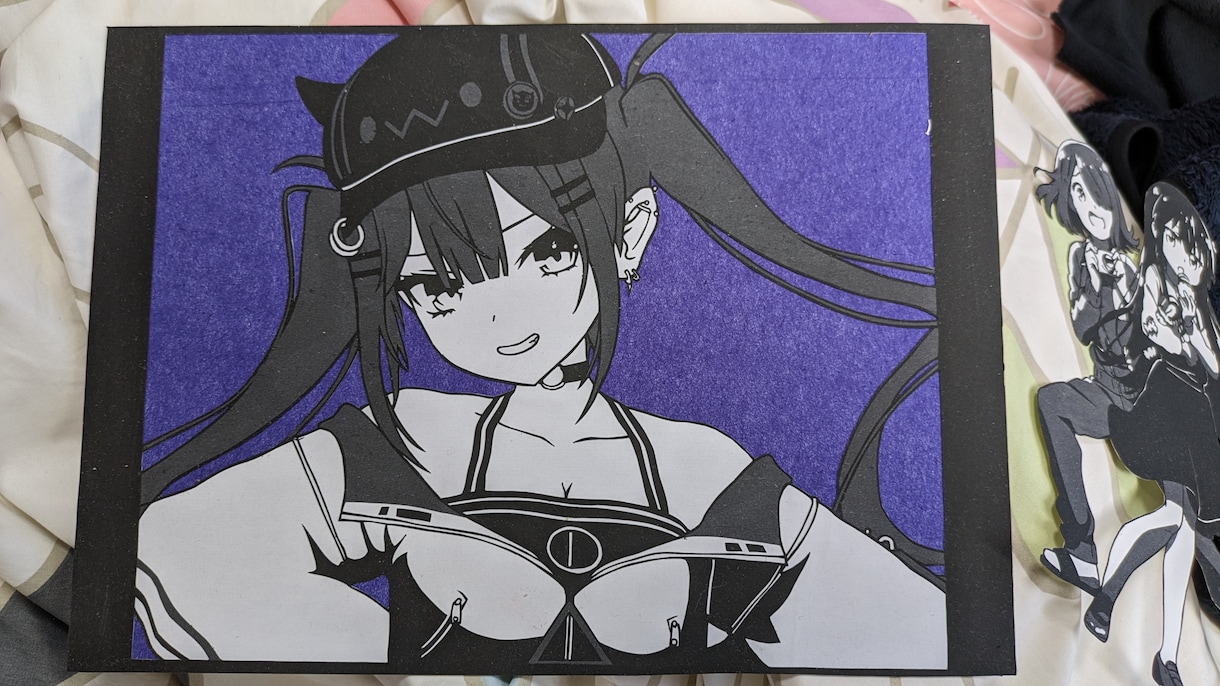 イメージカラーを用いたアニメ切り絵を作ります 白黒に色を添えるだけでキャラが際立つ存在に イメージ2