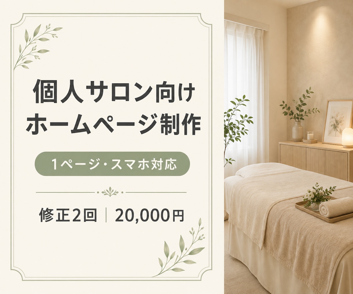 個人サロン向けホームページを制作します スマホ対応の上品な1ページサイトを制作します イメージ1