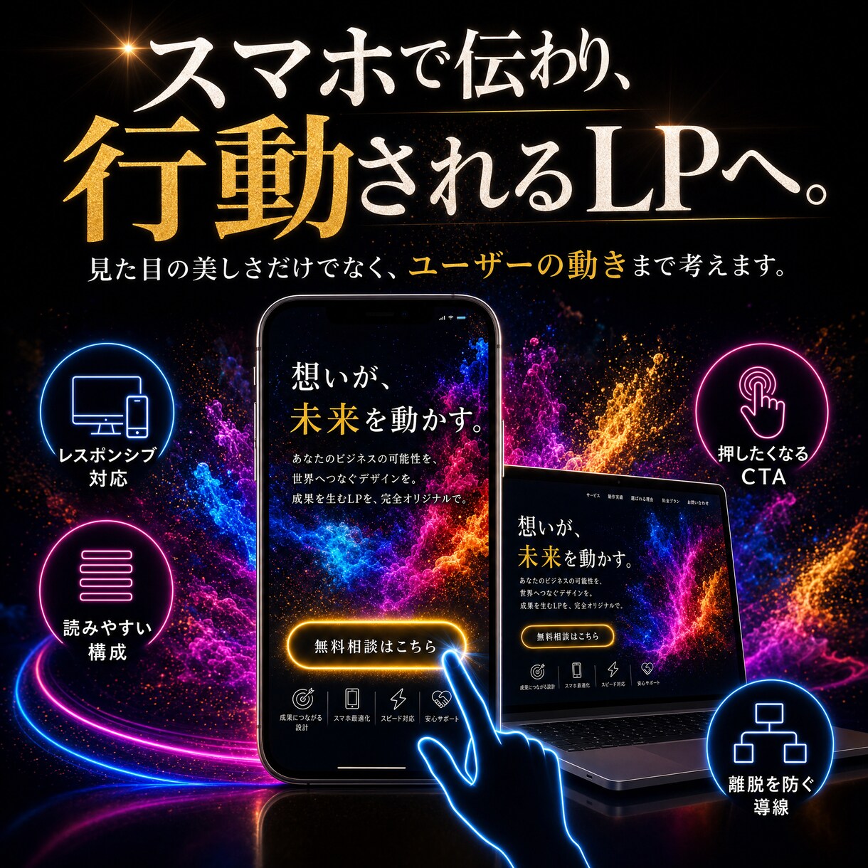 集客導線を設計する完全オリジナルLP制作ます テンプレ不使用｜ブランド価値を高める完全オリジナル設計 イメージ9