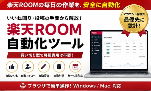 楽天ROOM×AI自動投稿ツール提供します 導入までサポート｜購入前のご相談だけでも歓迎です イメージ1