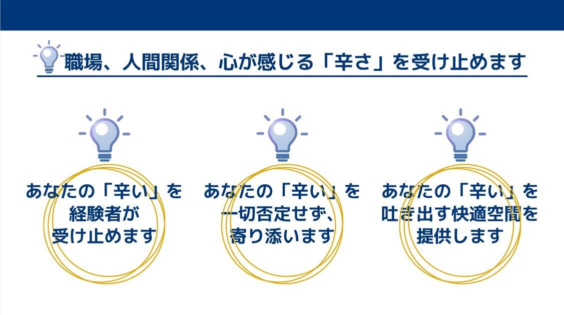 職場、人間関係、心が感じる「辛さ」を受け止めます 「こんなこと話してもいいのかな」の心配より安心を提供します！ イメージ4