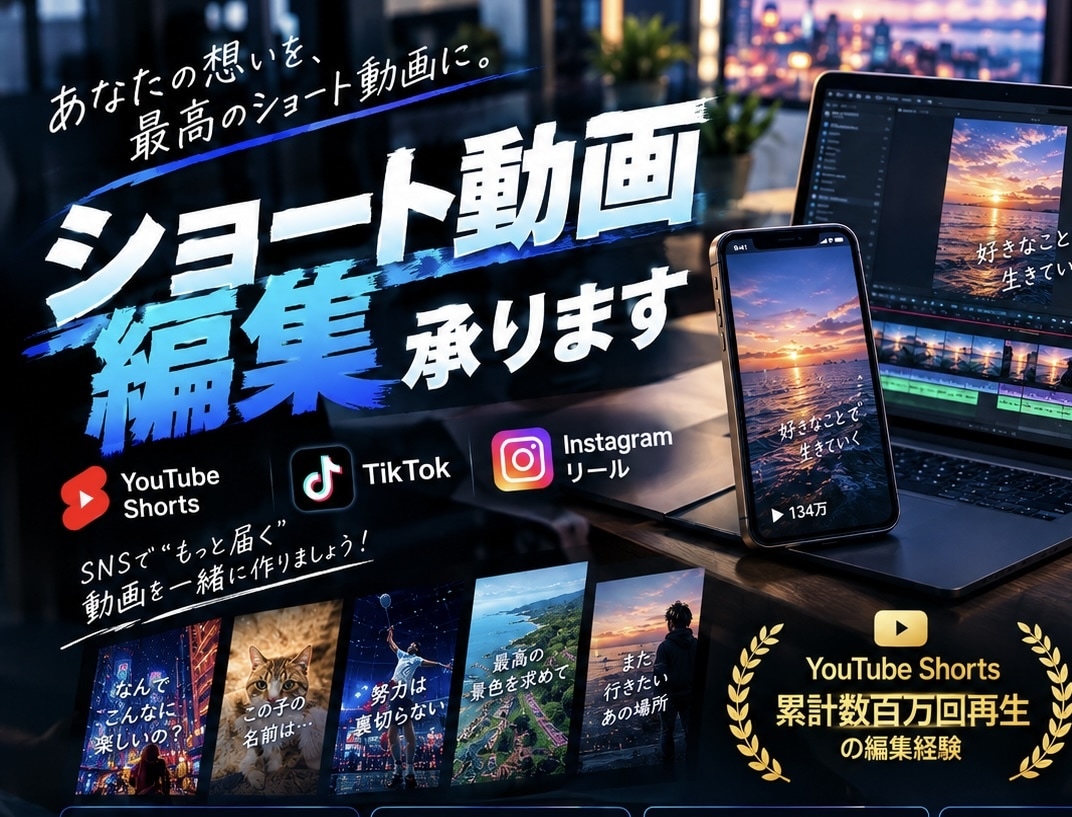 YouTube・SNS動画を魅力的に編集します 累計数百万再生の経験を活かし視聴者を惹きつける動画制作します イメージ1