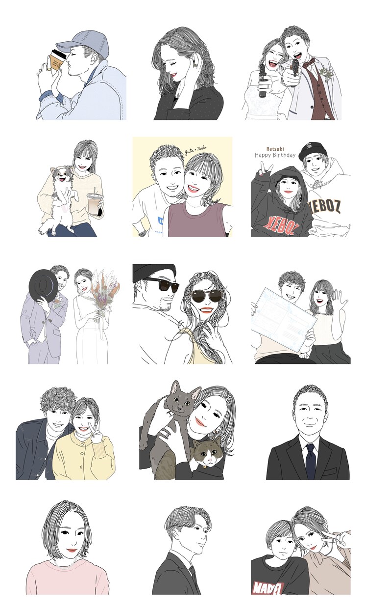シンプルでおしゃれな似顔絵イラスト作成します SNSアイコン、待ち受け、プレゼント、ウェルカムボードに⭐︎ イメージ6