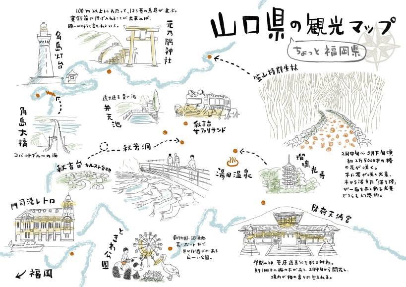 楽しい雰囲気の手描きイラストマップを制作します 行きたくなる！ワクワクを伝える楽しい地図を制作します！ イメージ3
