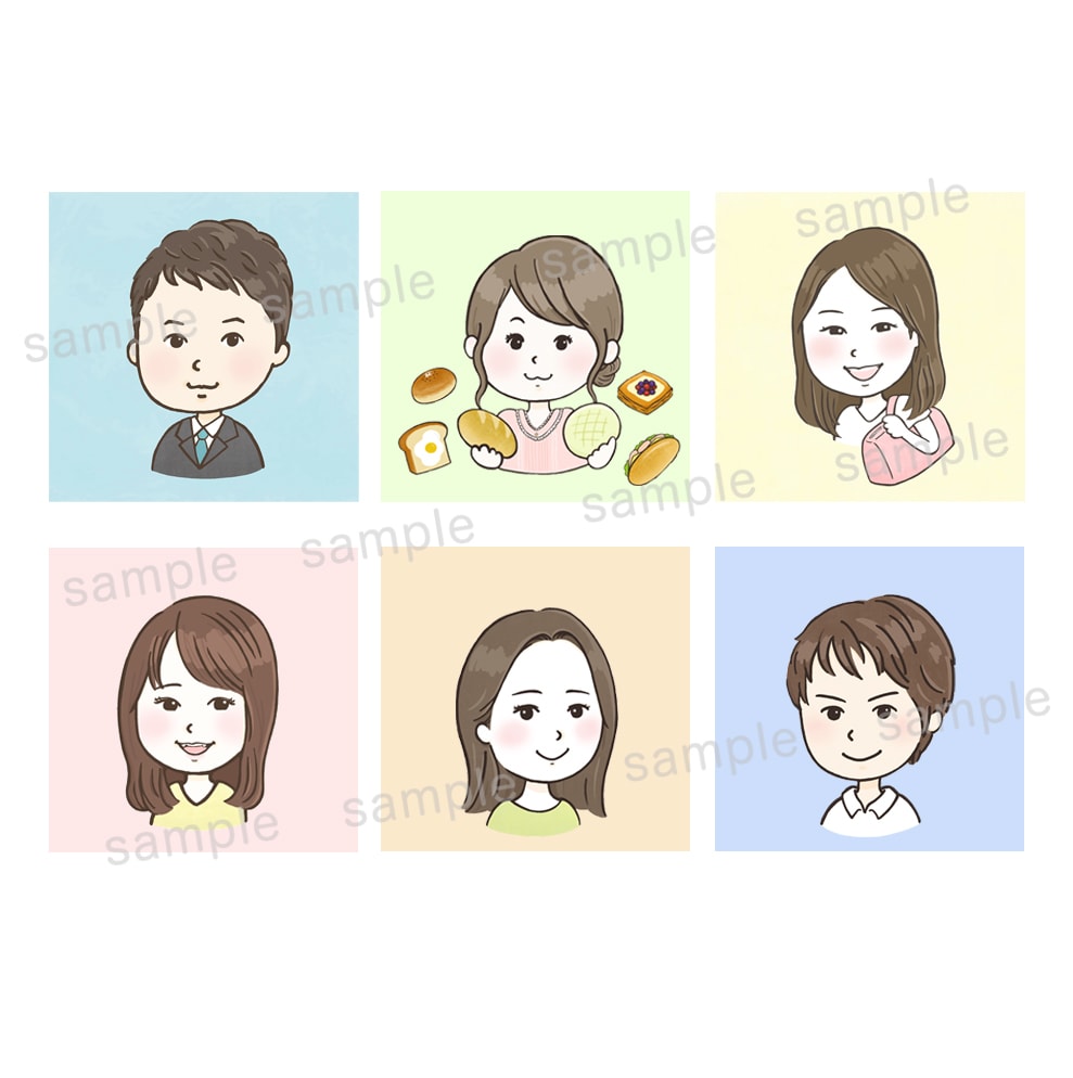 優しい雰囲気のほのぼの似顔絵を作成します ゆるくてまるっこいタッチの似顔絵です。 イメージ3