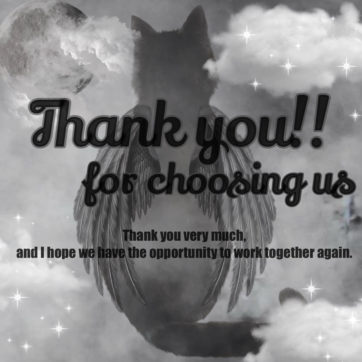 天使の羽Thank youカード作ります 癒し系デザインでハンドメイド梱包に最適 イメージ4