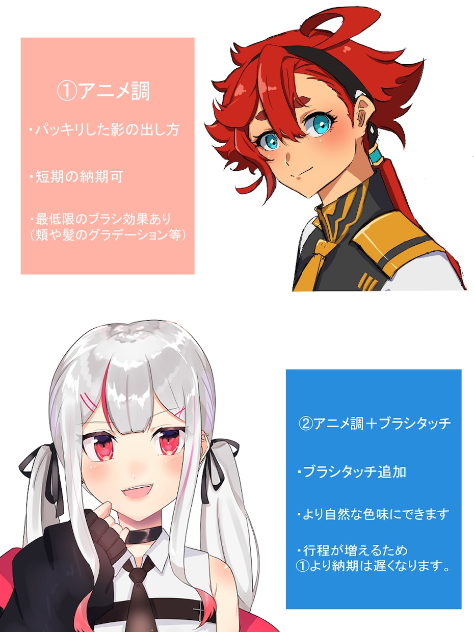 アニメ調イラスト描きます アイコン、人物、動物デフォルメなど様々なジャンル対応します！ イメージ2