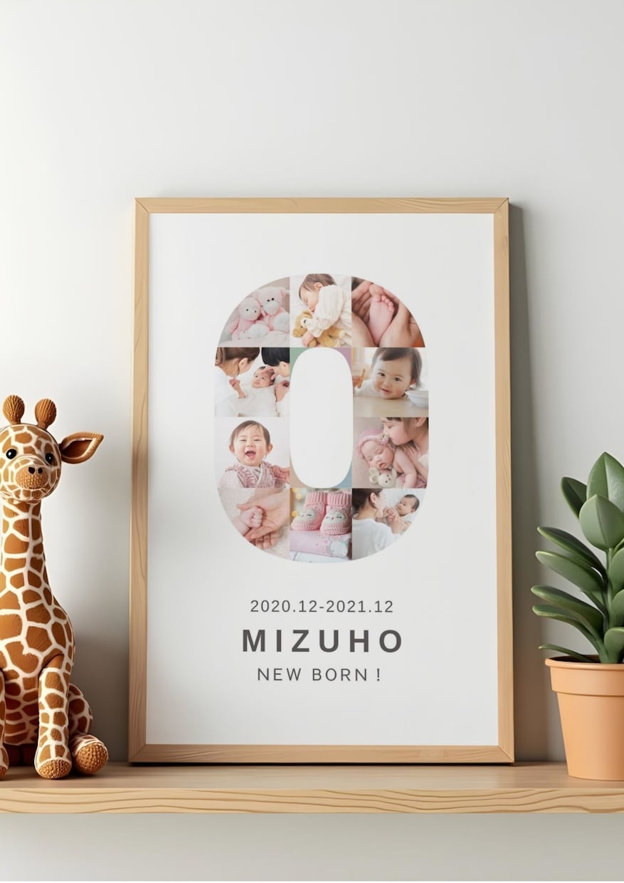 お子さまの誕生日フォトボードをデザインします １年分の「大きくなったね！」を世界に一つの飾れる１枚に！ イメージ2