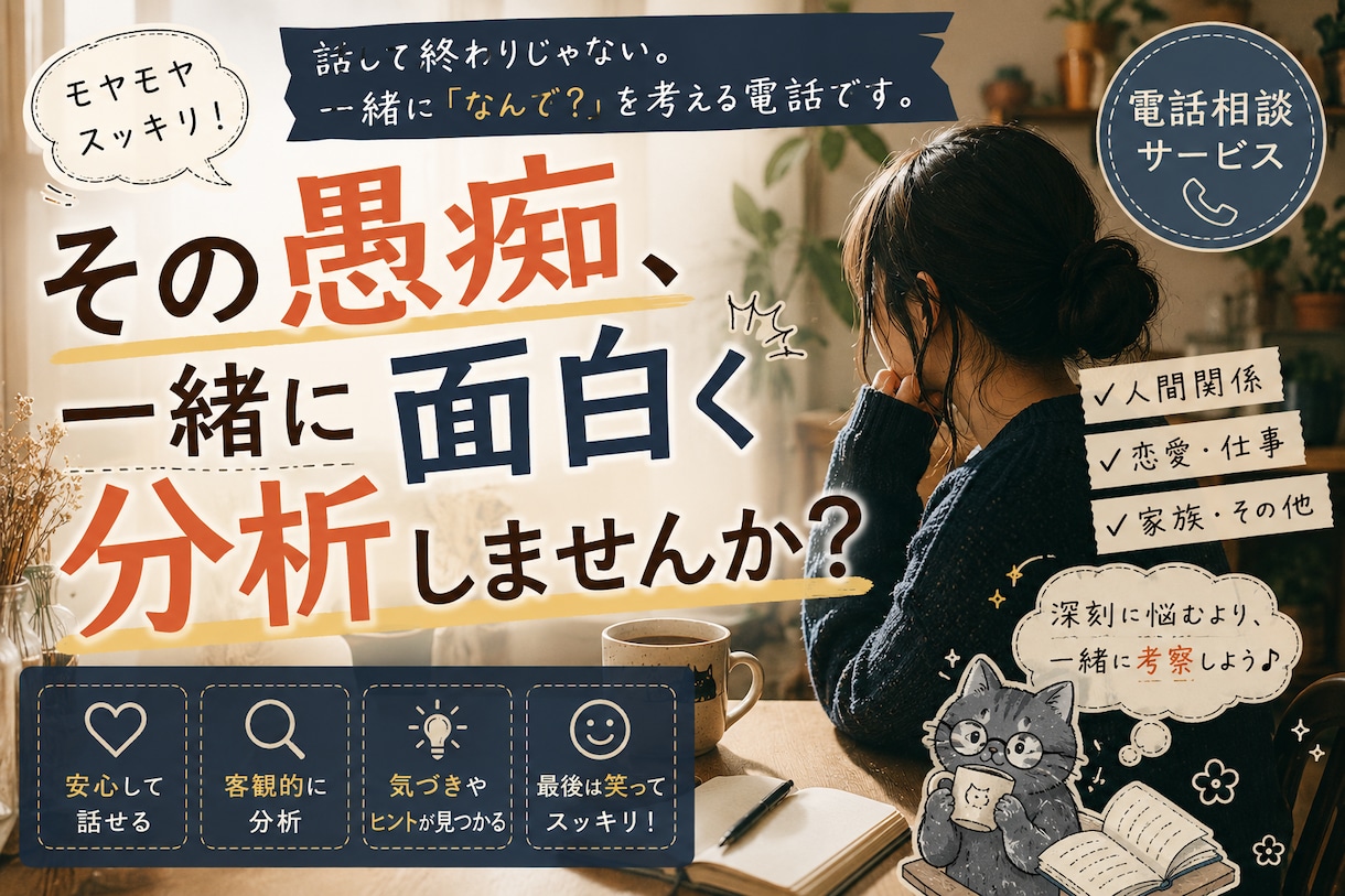 モヤモヤを一緒に言語化・分析します 人間関係・恋愛・仕事などメタ視点から人間観察しちゃいましょう イメージ1