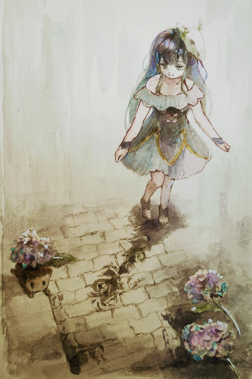 幻想的なアナログ絵画、オーダーメイド制作します 雨空・ファンタジー・動物・植物・キャラクターの幻想的な雰囲気 イメージ2