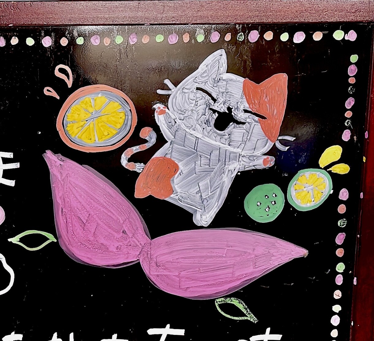 イラストを用いた黒板、ブラックボードを描きます イラストをつかったかわいいデザインが得意です。 イメージ1