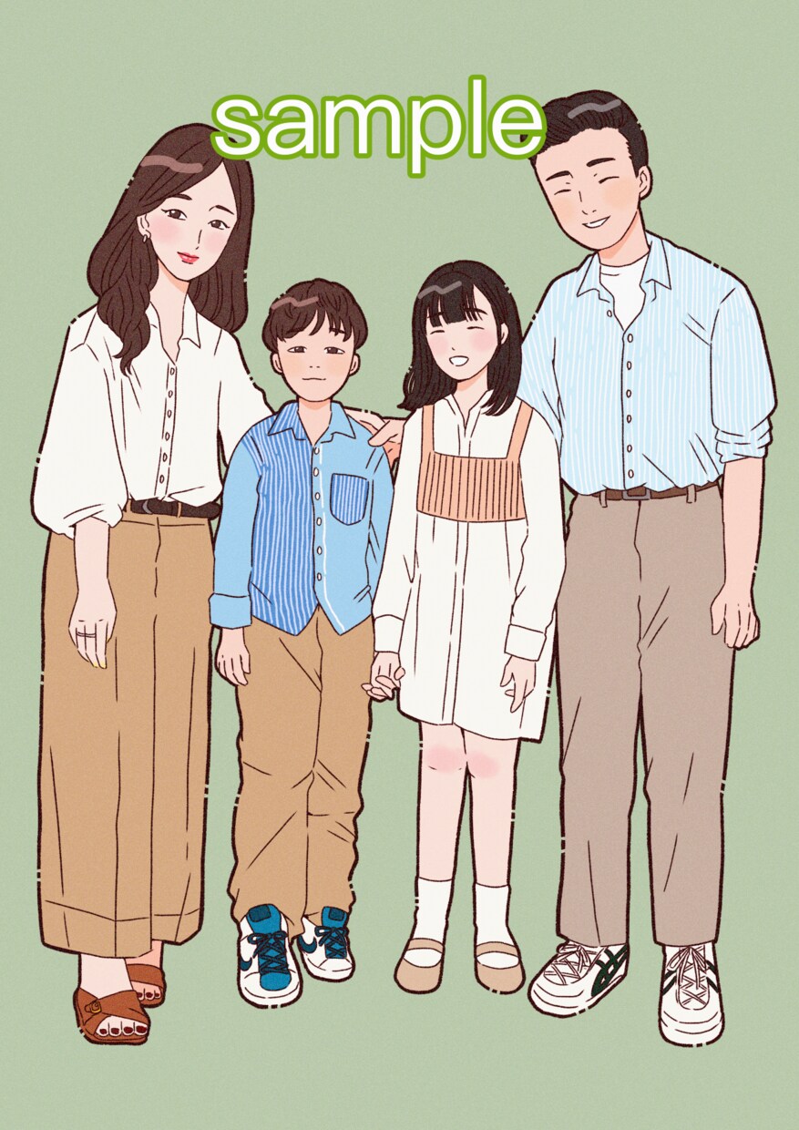 思い出の瞬間をイラストにします ファミリーイラスト、ウェディングイラストを作成します。 イメージ2