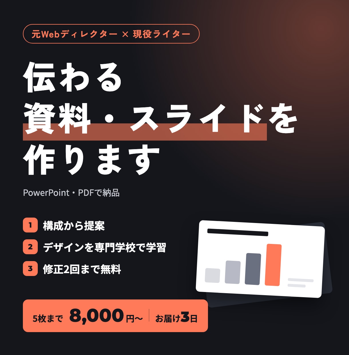 元ディレクター×現役ライターが伝わる資料を作ります デザイン×構成で、「読まれる」「通る」資料に仕上げます イメージ1