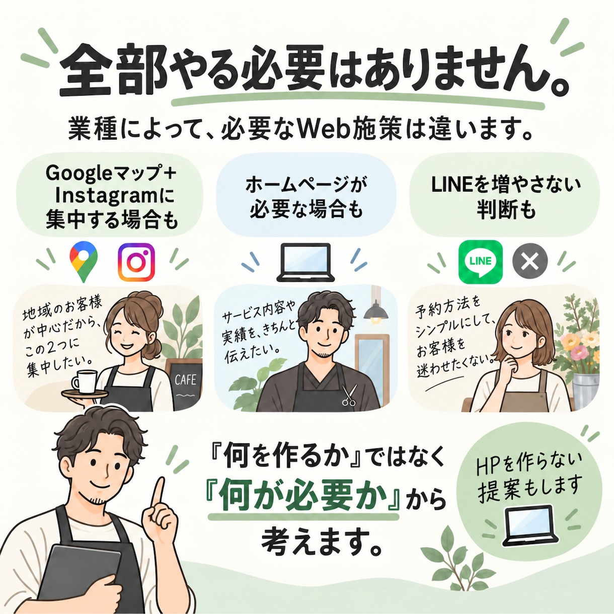 小さなお店のWeb担当になります 必要なWebだけ整え、本業に集中できる時間をつくります イメージ3