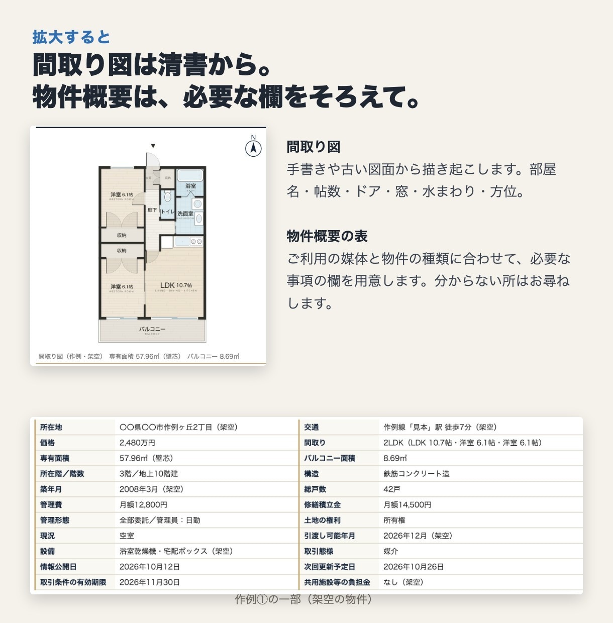 不動産のマイソクを間取り図から作成します 間取り図の清書からA4の販売図面まで｜中古マンション・賃貸 イメージ8