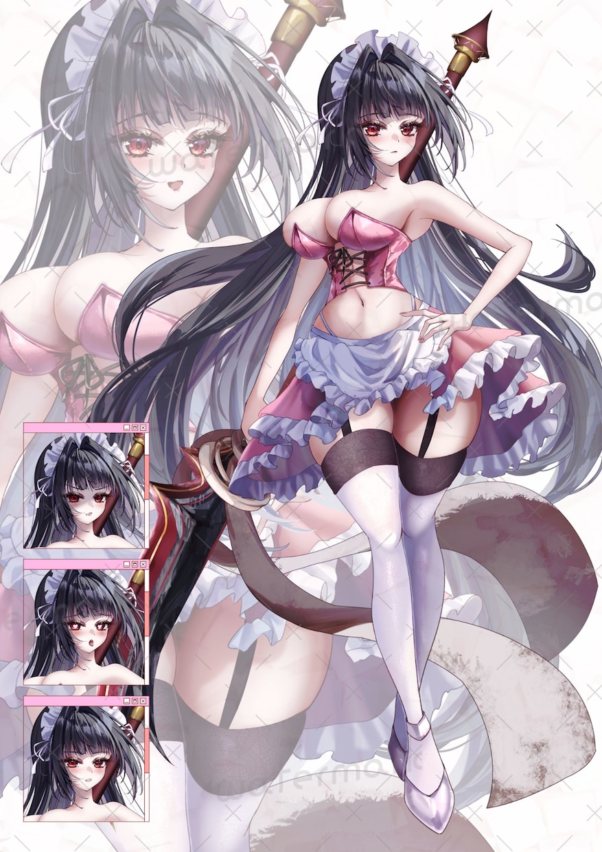かわいい！高クオリティ立ち絵3点セットお届けします パーツ分け立ち絵＋三面図＋キービジュアアルの3点セットです イメージ3