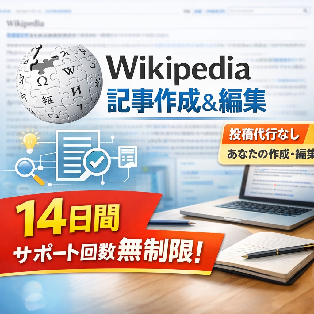 Wikipedia記事作成を安全に支援します 投稿用草稿（脚注付）を作成支援します イメージ1