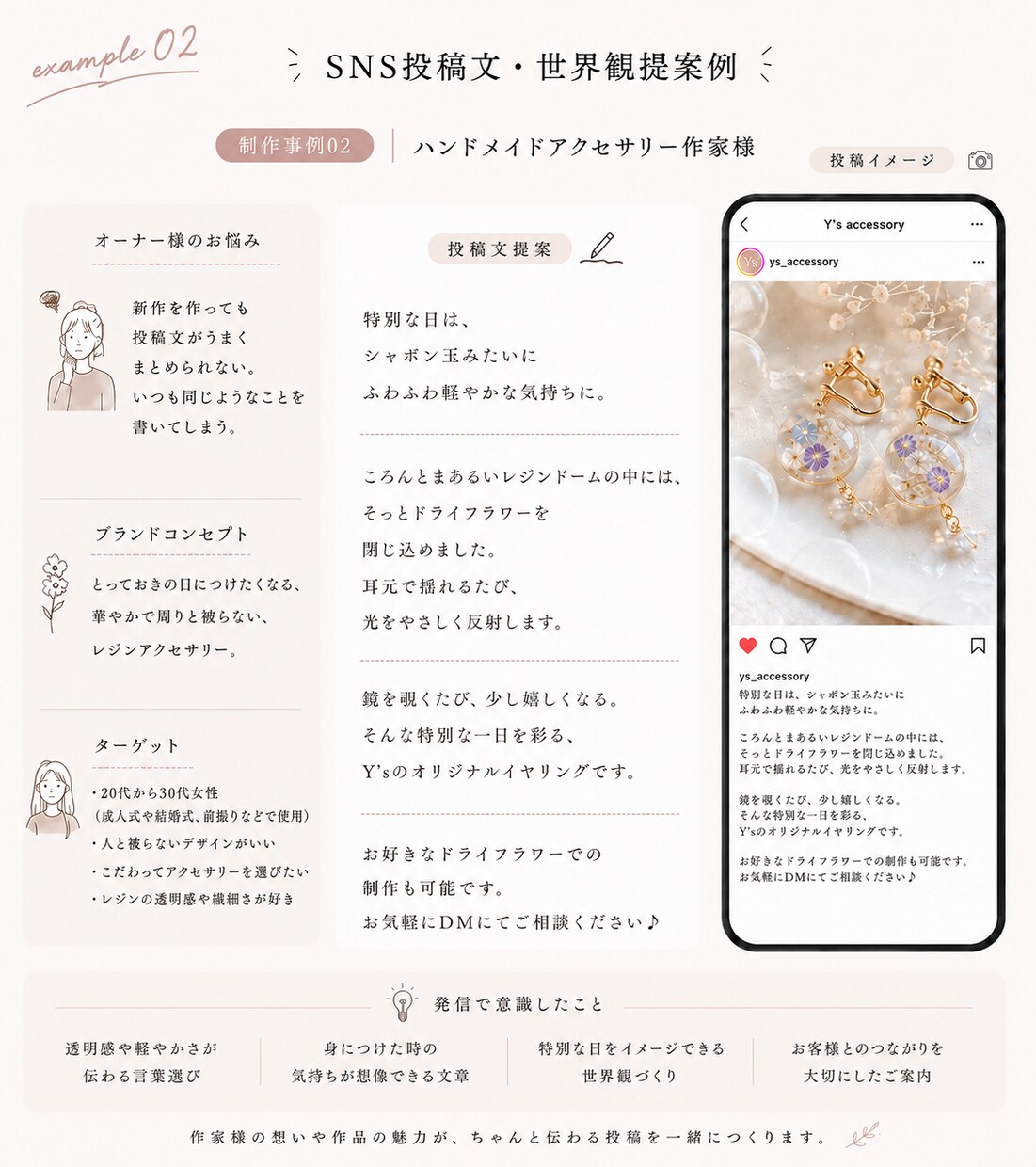 現役ライターがInstagram投稿文を作成します “なんとなく投稿”を、“ファンに届く愛され発信”へ。 イメージ5