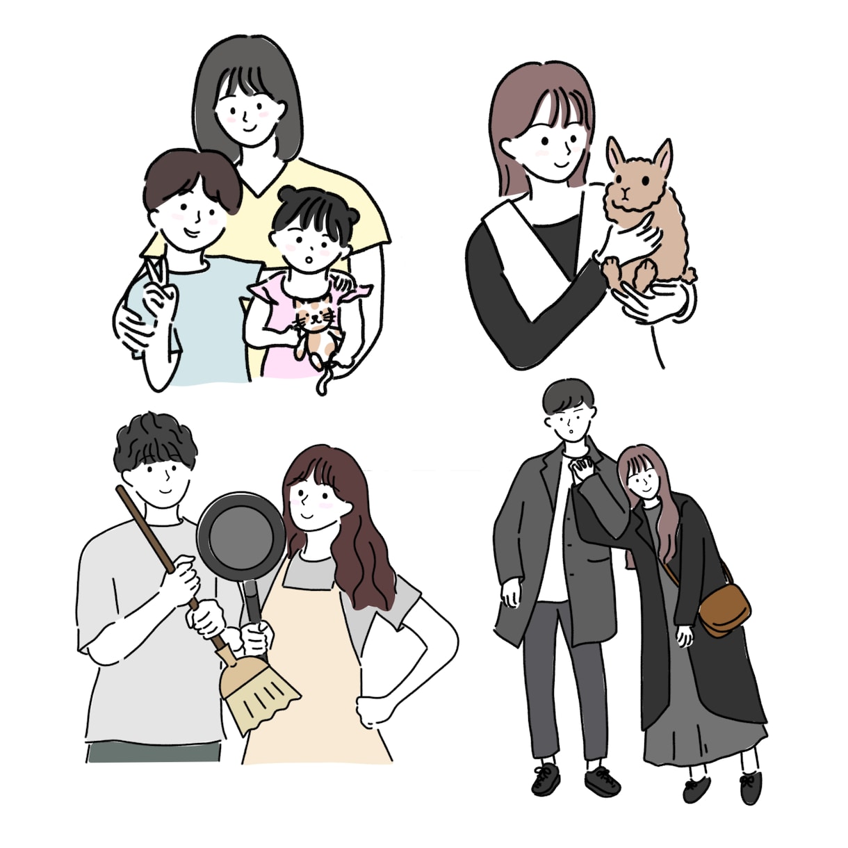 シンプルイラスト♡ ゆるい線画アイコン描きます 2人まで無料・小物いくつでも無料！即日〜5日のスピード納品♥ イメージ10
