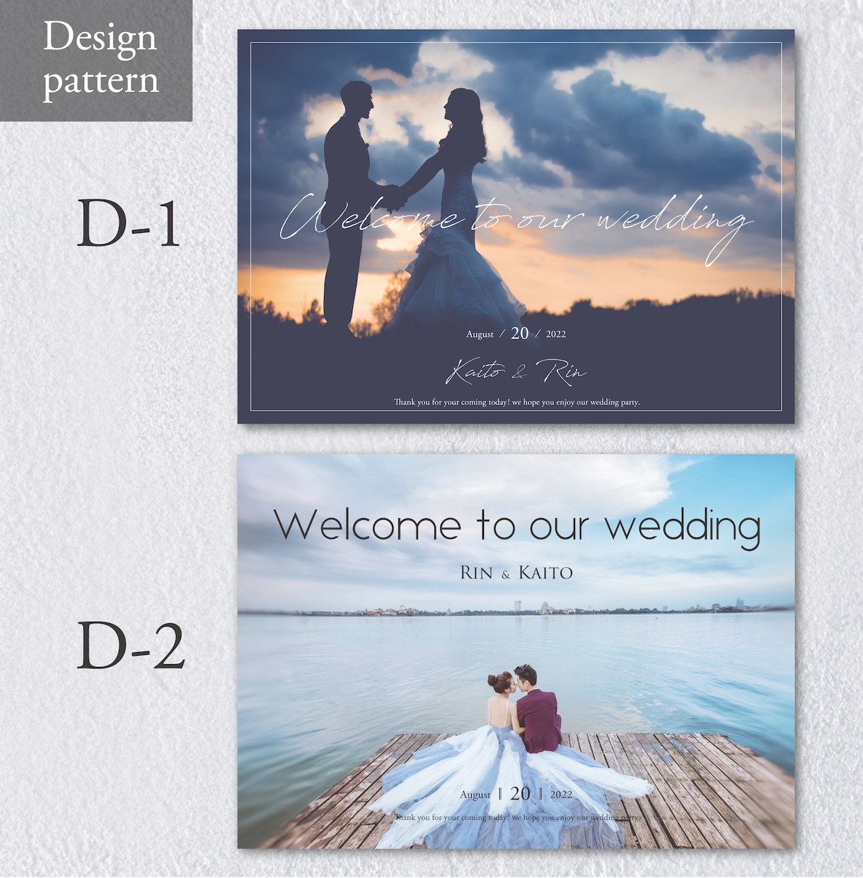 結婚式の素敵なウェルカムボード(パネル)つくります A3サイズで納品！デザインや写真色味加工も選べます（送料込） イメージ2