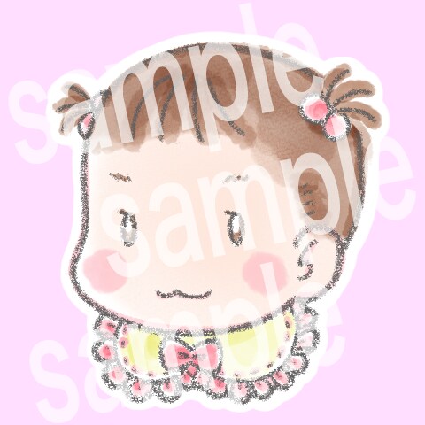 商用可！ゆるかわデフォルメ似顔絵アイコン作成します 水彩画風の優しいタッチでふんわりポップな仕上がりです イメージ1
