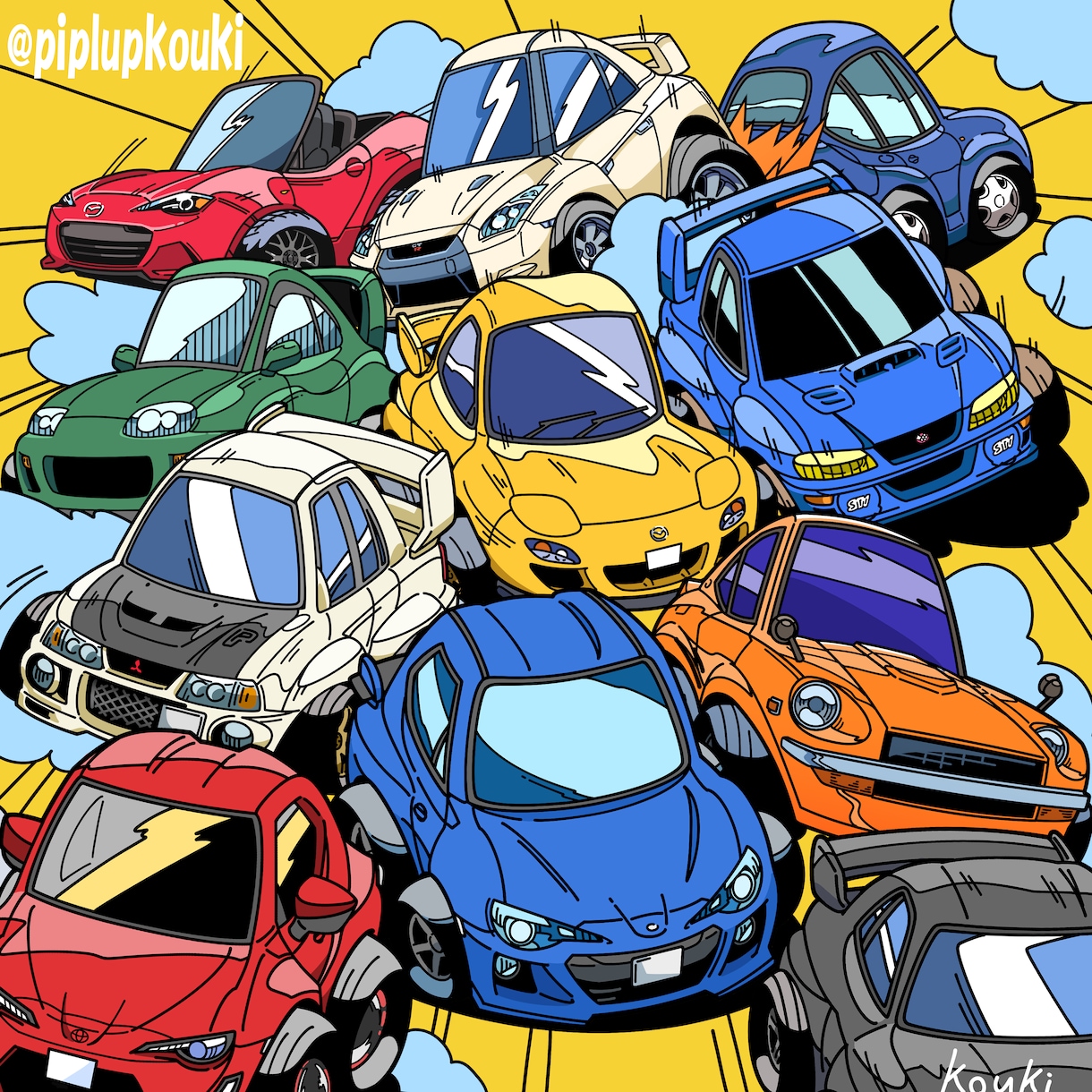 キュートな車のイラスト描きます アイコンや名刺、ちょっとした挿絵等に是非! イメージ1