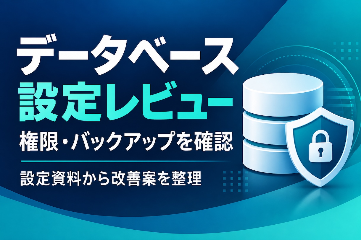 データベースの権限とバックアップを点検します 設定資料をレビューし改善の優先順位を整理 イメージ1