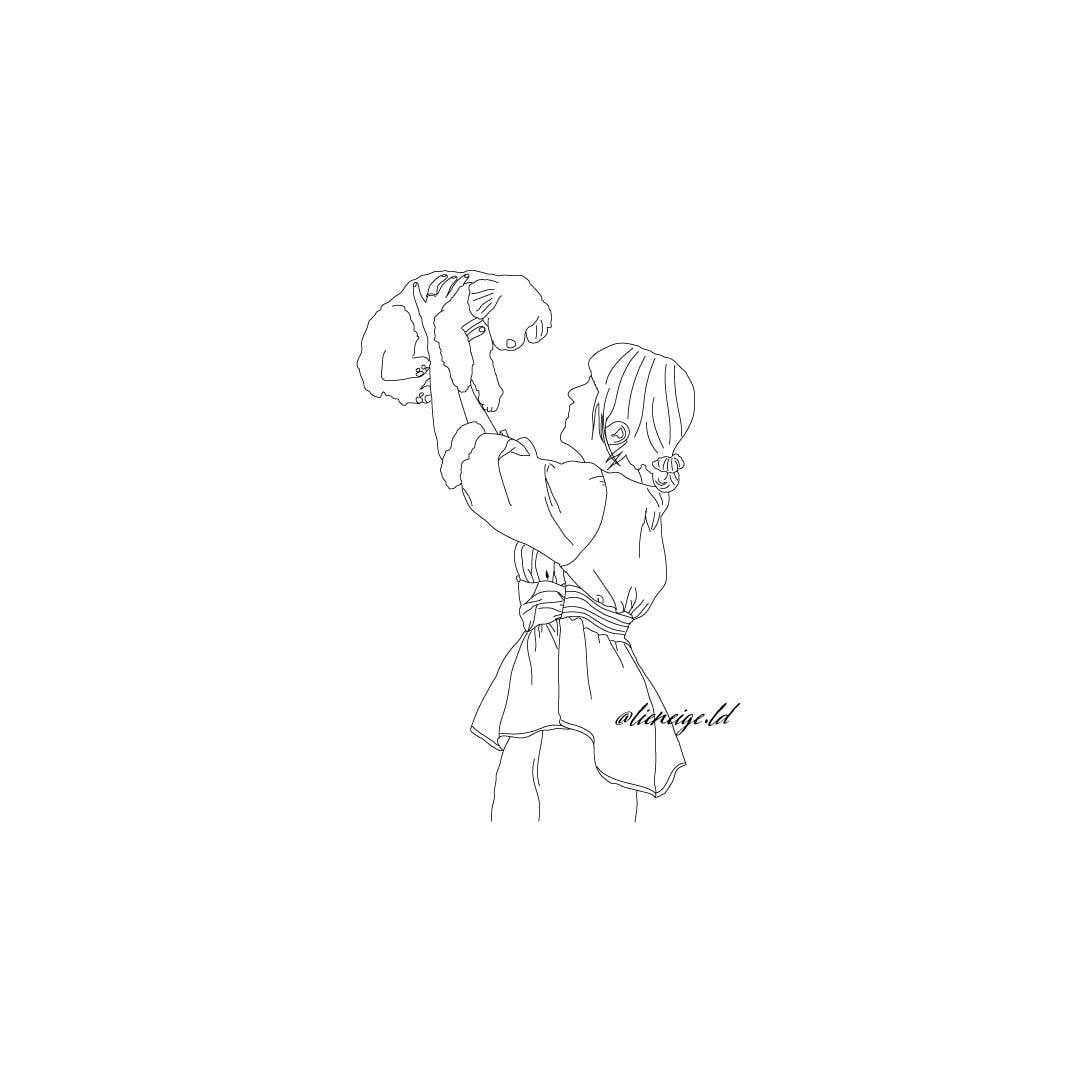 お気に入りのお写真から線画イラストお描きします サプライズプレゼントにもおすすめです★ イメージ3
