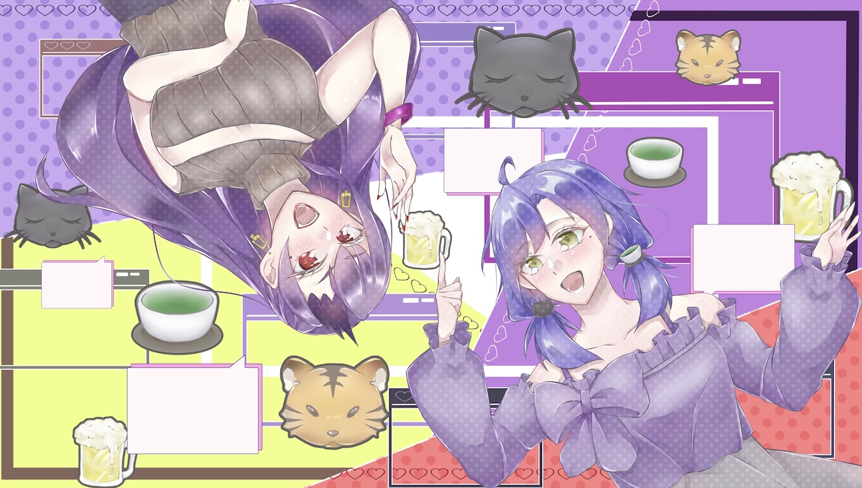 動画サムネイルや1枚絵など！イラストを描きます 動画用やグッズなど、等身・ミニキャラ問わずご相談ください！ イメージ7